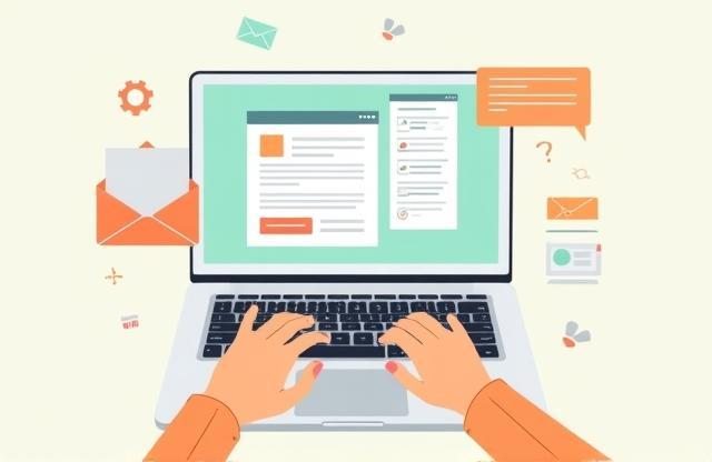 Illustration of a person signing up for a newsletter on a laptop